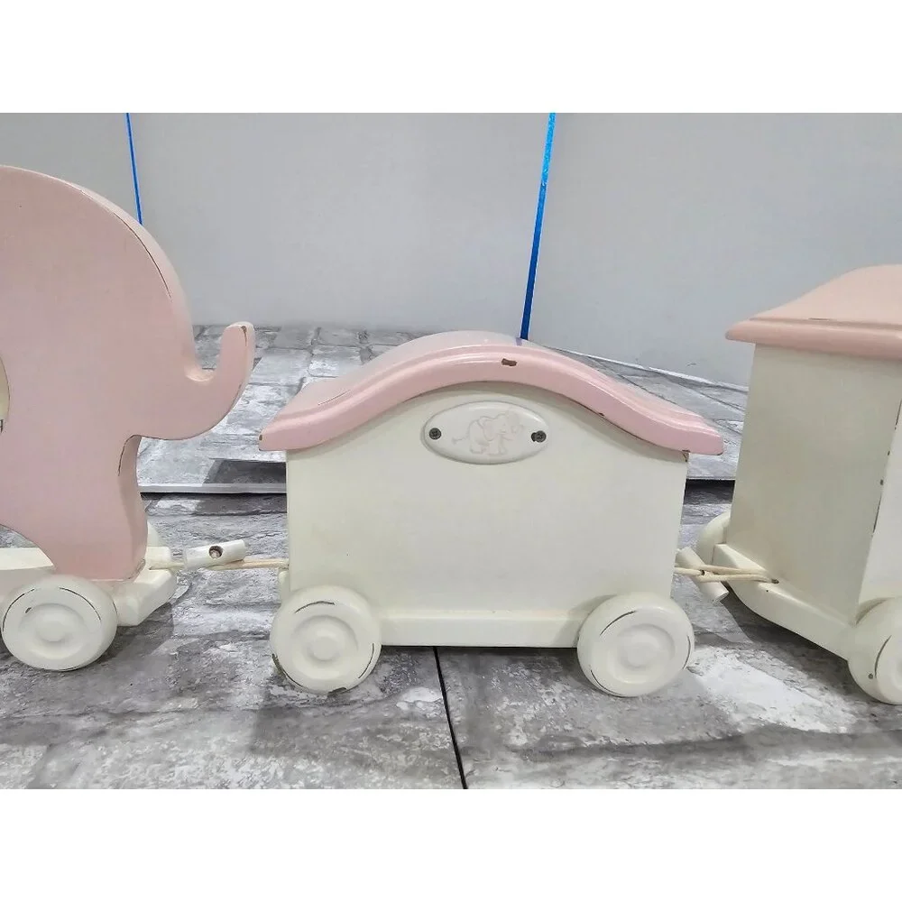 Pottery Barn Kids Wooden Clock Train‎ with Picture Frame and Keepsake Box